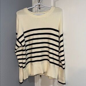 Striped Black and Off White Women's Sweater
